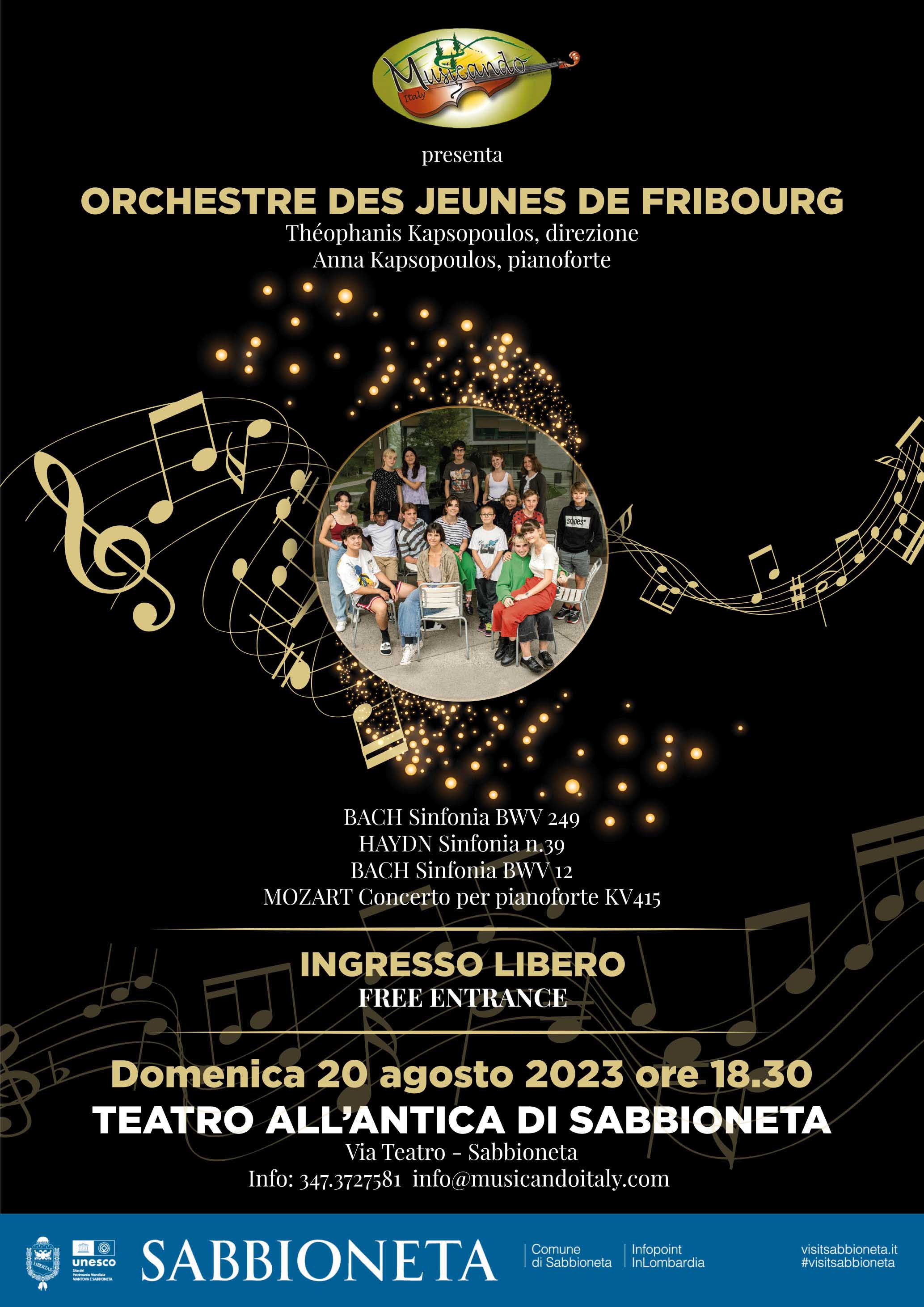 DOMENICA 20 AGOSTO 2023 - ORCHESTRE DES JEUNES DE FRIBOURG
