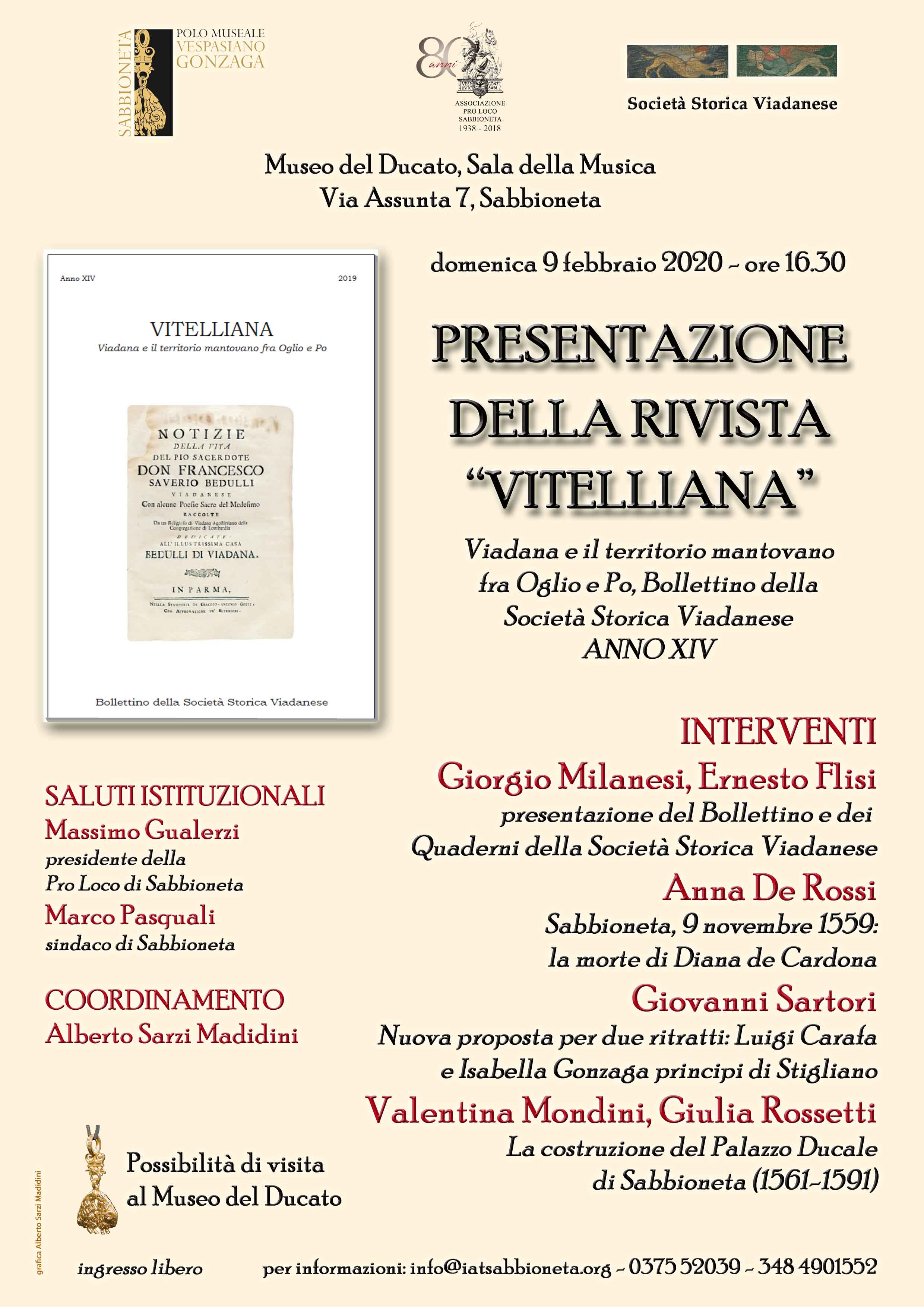 9 Febbraio 2020 Presentazione della rivista "Vitelliana"