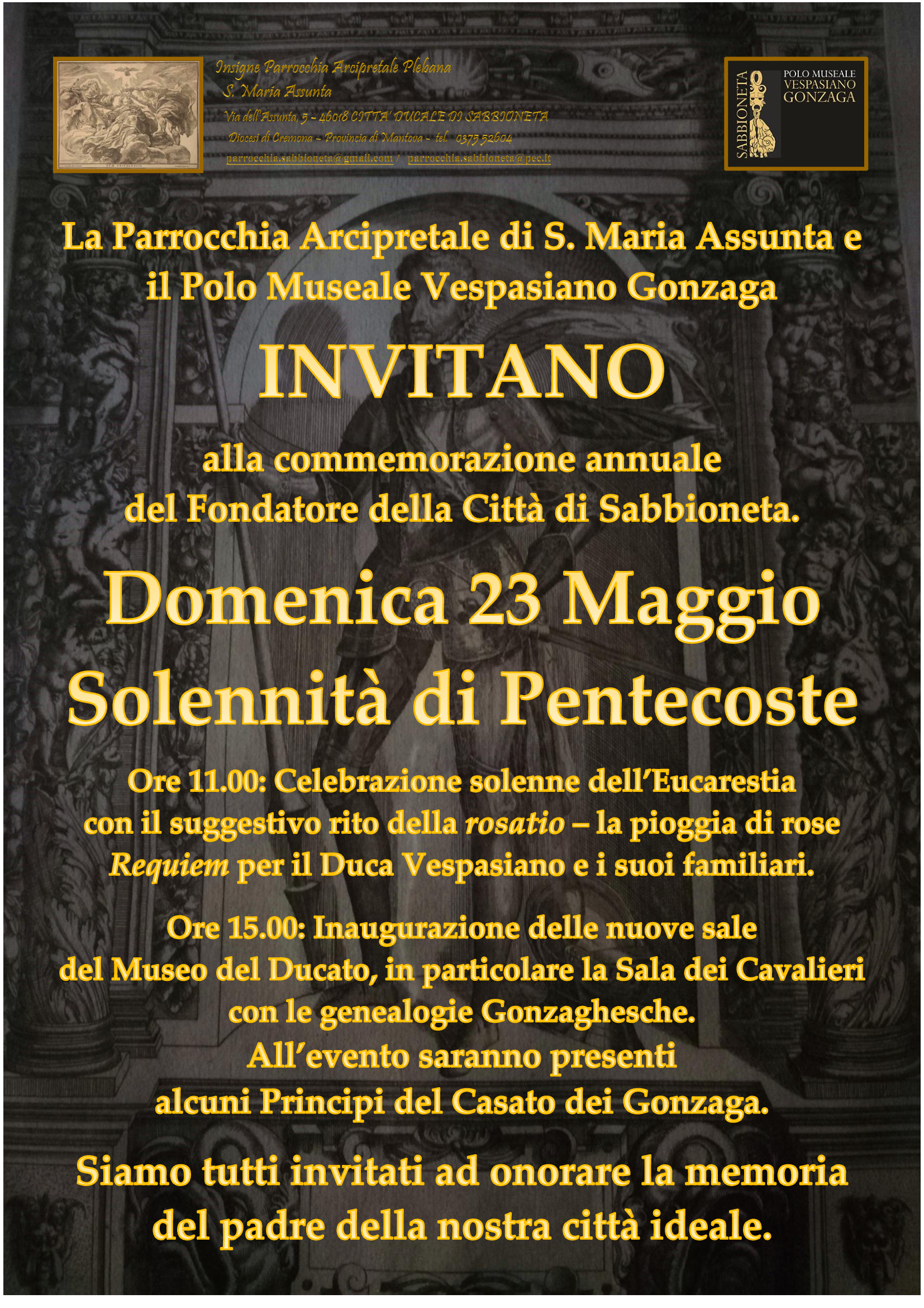 23 maggio 2021 - Requiem per Vespasiano Gonzaga ed inaugurazione nuove sale del Museo del Ducato