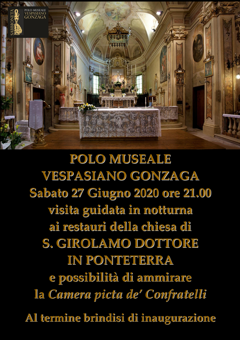 Sabato 27 giugno visita guidata della Chiesa di Ponteterra